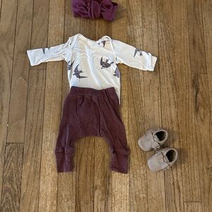 Kate Quinn Bird Print Baby Outfit